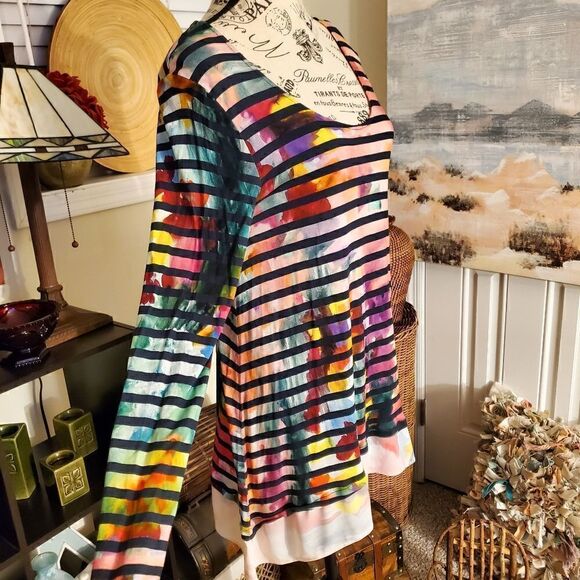 Desigual Striped Water Color Long Sleeve Tunic. - Picture 8 of 12